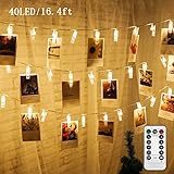 Twinkle Star 16.4 ft 40 Photo Clips String Lights