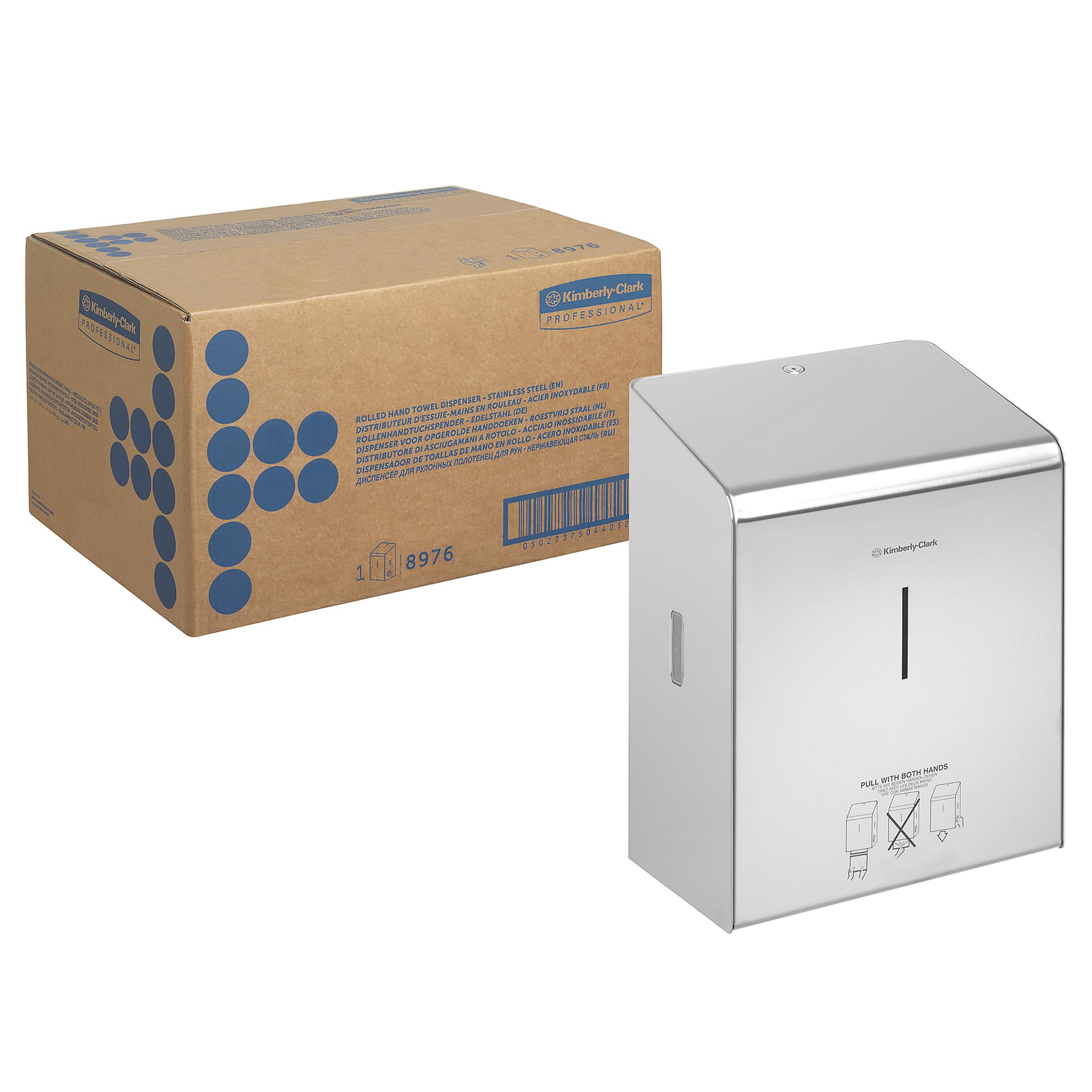 Kimberly-Clark Professional, 8976, Rolled Hand Towel Dispenser, Stainless Steel, 1 x 1 Dispenser