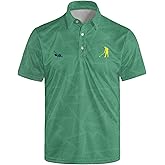 Golf Polo Shirts for Men Funny Print Quick Dry Short Sleeve Performance Golf Shirts Moisture Wicking Polo Shirts