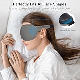 Gritin 100% Blackout Sleep Mask Grey - Zero Pressure Ergonomic 3D Cutout view 4