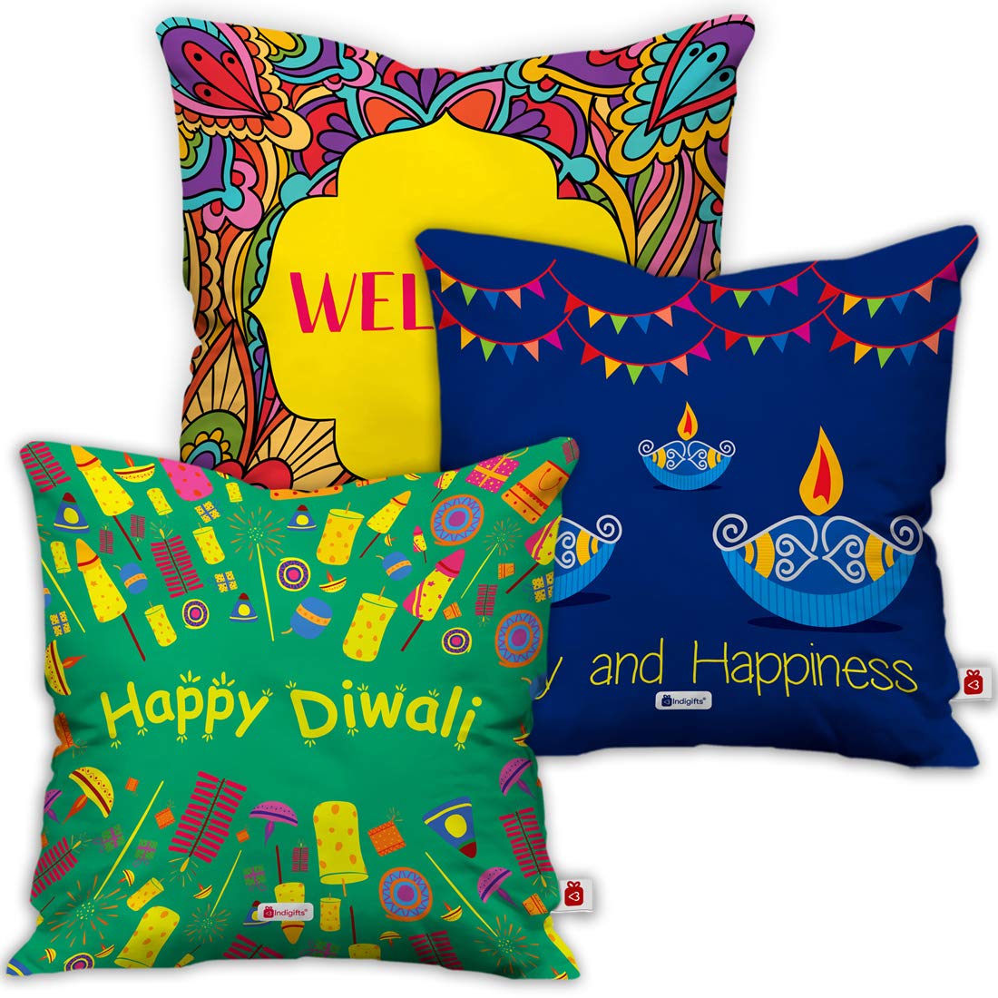 Buy Indigifts Diwali Gift Items Traditional Doodle Print Cushion Cover