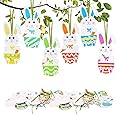 Fennoral 24 Pack Easter Bunny Craft for Kids Make You Own Easter Rabbit Foam Stickers Ornament DIY Easter Arts and Crafts for Easter Party Decoration Easter Gifts