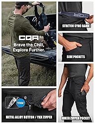 CQR Men's Active Flex Tactical Pants, Water