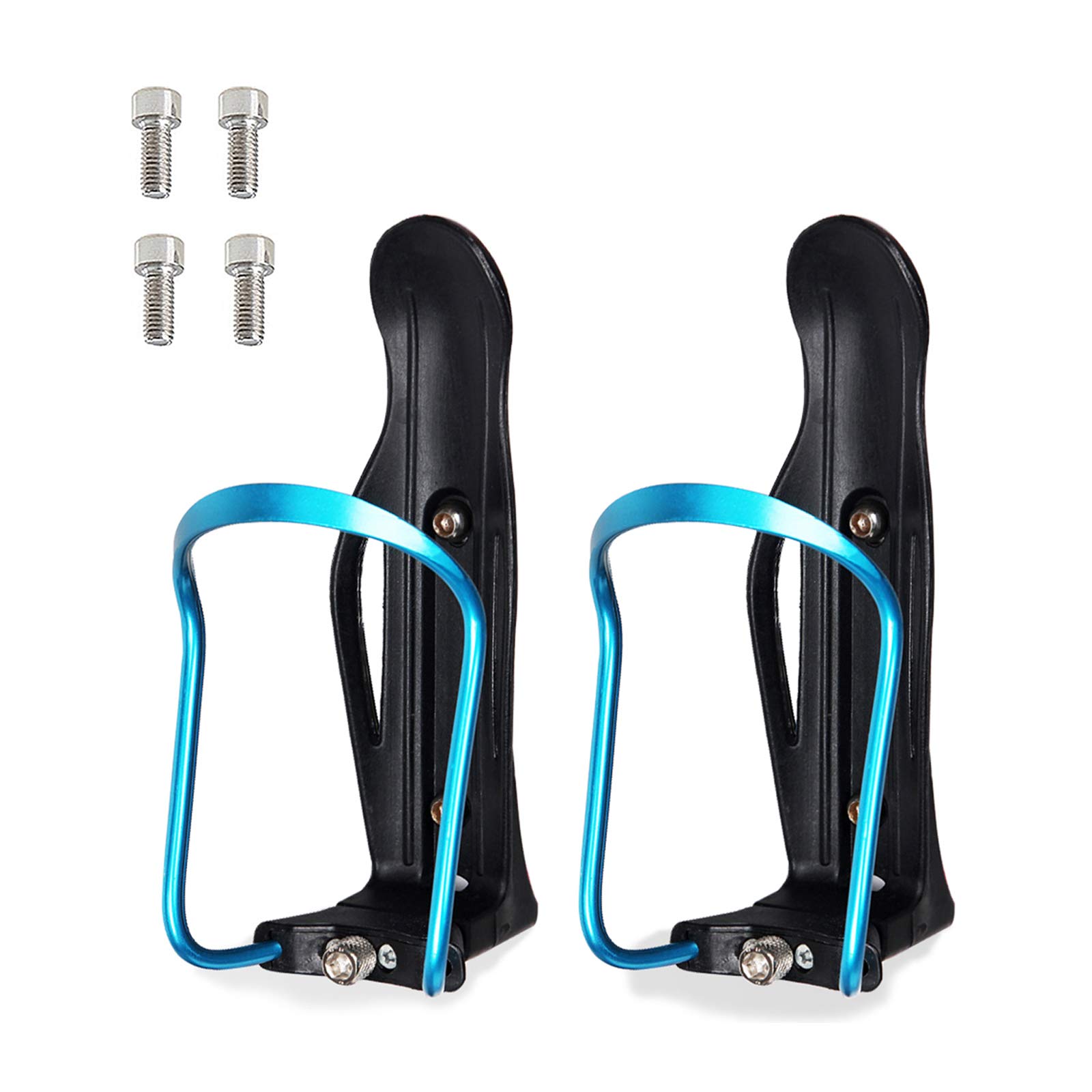 Runaup 2 Pack Bike Water Bottle Cages, Lightweight Aluminum Alloy Bicycle Water Bottle Holder Brackets for Outdoor Activities(Blue)