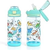 decalsweet Kids Water Bottle 20oz Durable Leak-Proof Plastic Water Cup for Kids Toddlers,With Straw Handle and Pop-Up Spout Cover,Safe for School Sports Daycare Travel & Camp