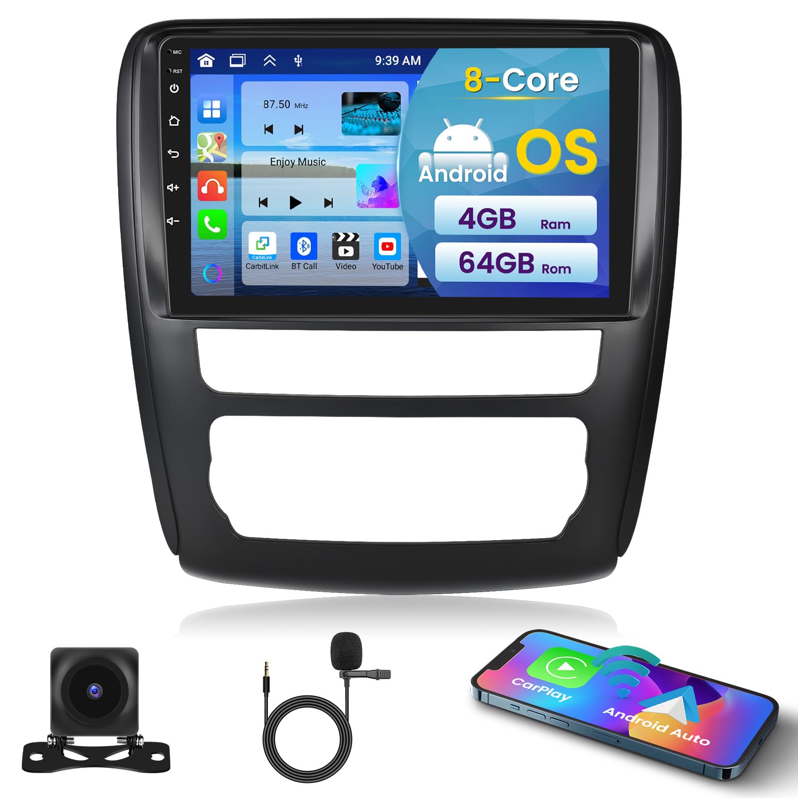 Photo 1 of Inefala [8Core 4+64G] Car Stereo for Chevrolet Chevy Traverse LT 2013-2017/Buick Enclave 2013-2017 with Wireless Carplay Android Auto, 9" Touch Screen with GPS WiFi Bluetooth FM/RDS Radio DSP 59UI SWC