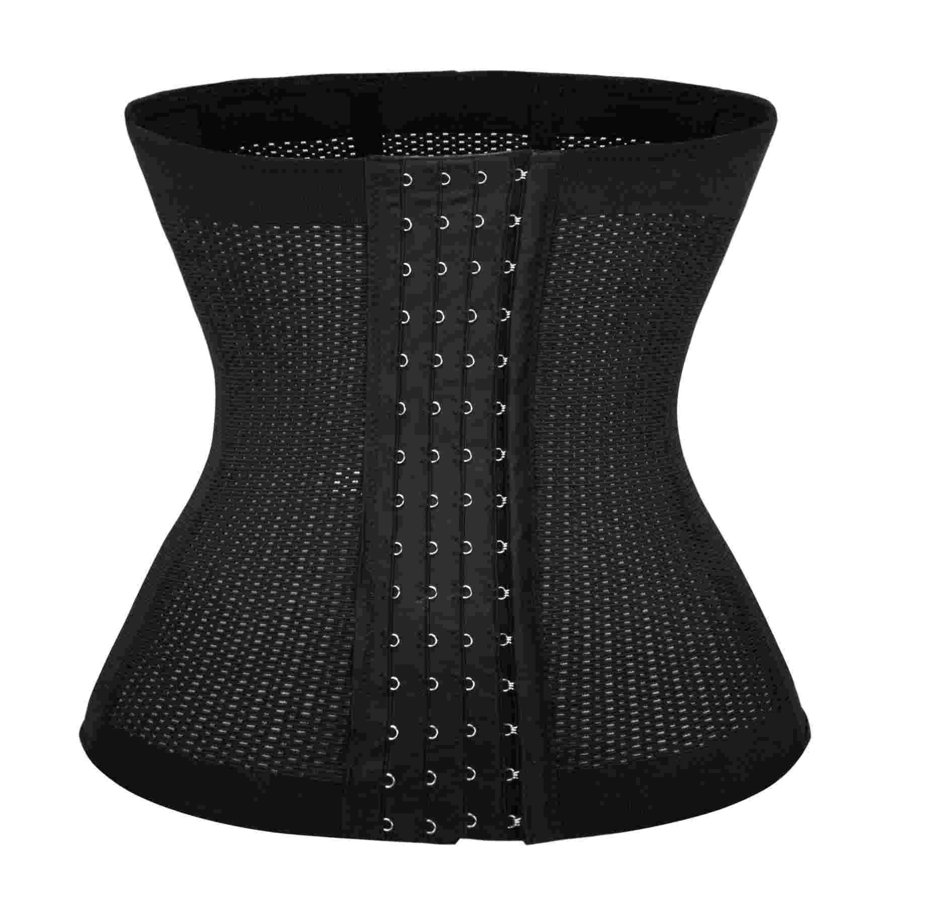 Waist Trimmer ab belt for faster weight loss back support girdle long torso plus size Postpartum shirt thermal thong vest plus size (3XL, BLACK)