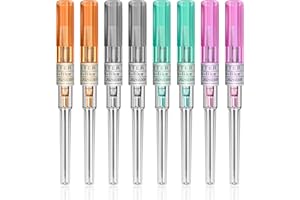 BOCHANG Autdor 8Pcs Mixed Piercing Needles - 14G, 16G, 18G & 20G IV Catheter Needles for Ear, Nose, Lip, Tongue, Belly, Navel, Nipple & Cartilage Piercing Kit