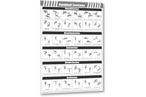 PORMIPONE Gym Dumbbell Workout Poster for Men,Exercise Posters for Home Workouts,Fitness Follow-through Action Chart for Home Wall Decorations 16 * 24 IN Unframed