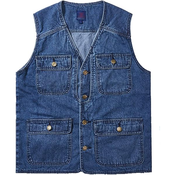 ジャケット・アウター oll | TARO DENIM VEST LZLER Men's Western Style Denim Vest with Pockets