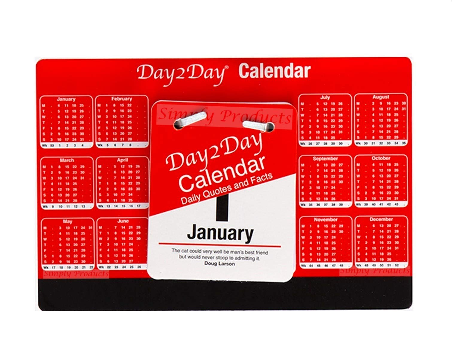 2026 Day to Day Desk Top Stand Up Tear Off Block Calendar/Planner - Daily Quotes & Facts (Stand Alone Calendar SMP3868)