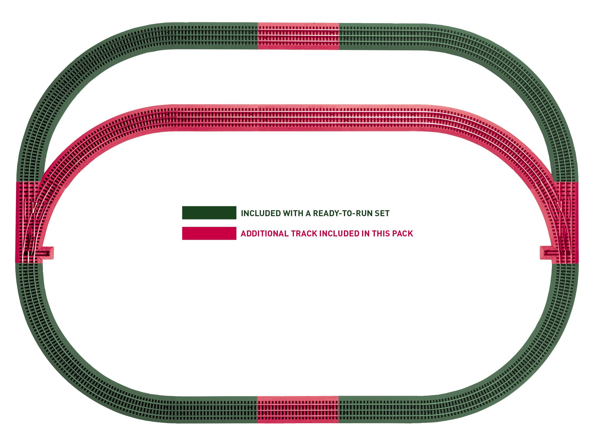 Lionel FasTrack Electric O Gauge, Outer Passing Loop Add-on Pack , Black