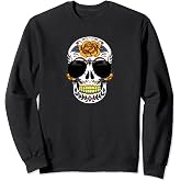 Sugar Skull with Sunglasses Day of the Dead Sweatshirt