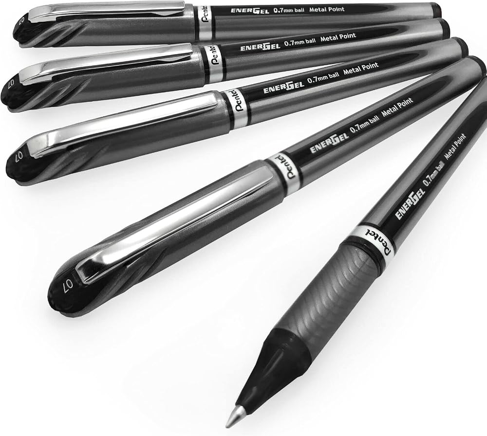 Pentel Energel BL27 Gel Pen 0.7mm Black Ink Pack of 5