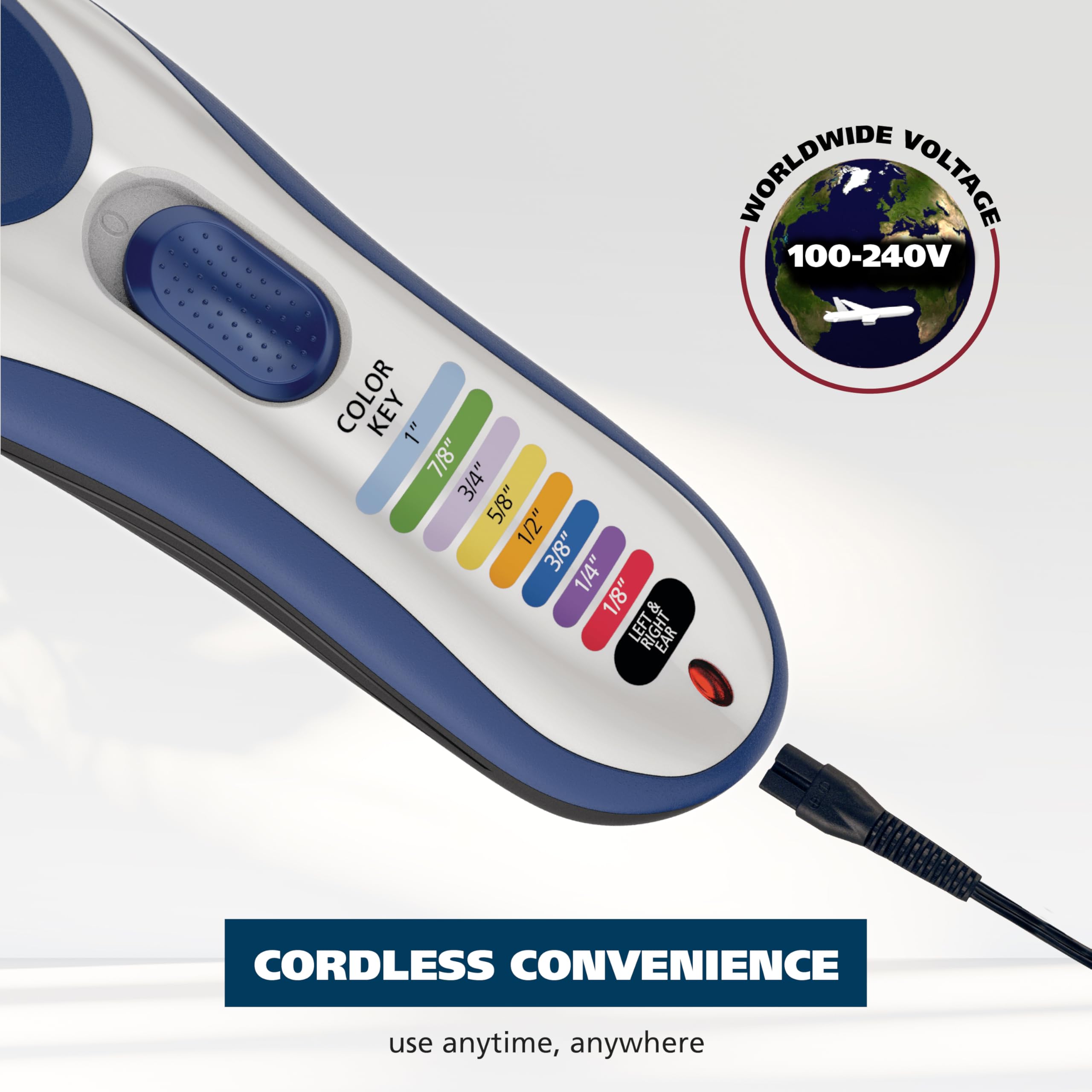 Wahl Color Pro Cordless Rechargeable Hair Clipper & Trimmer – Easy Color-Coded Guide Combs - for Men, Women, & Children – Model 9649P