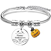 Sweettea Halloween Bracelet Trick or Treat Pumpkin Pendant Adjustable Bangle