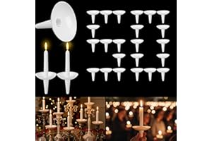 Mumufy 50 Pcs Christmas Plastic Candle Holders Bulk for Candlesticks Vigil Service Christmas Eve Reusable Candle Drip Protectors for Church Vigils Memorial Congregational Party Supplies