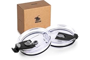 koodee 20 oz Tumbler Lids, Fits for 20 oz YETI Rambler, Atlin, Juro, SUNWILL, Umite Chef and More, 2 Pack Spill-proof Lids,Covers for 20 Ounce Tumbler,Cup (Black)