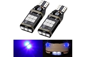 iFunyLED 912 921 LED Bulb for Backup Reverse Lights, 2835 15-SMD Chipsets Error Free 300% Super Bright 906 922 W16W T15 LED Lights - (Pack of 2, Blue)