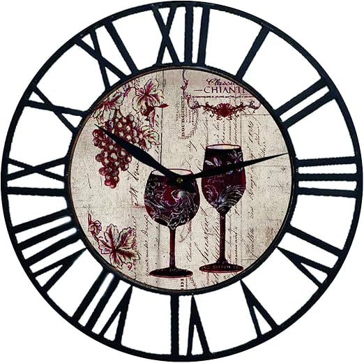 Amazon Com Ibobo Shop Farm House Vintage Wall Clock With Wine