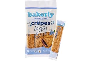 bakerly Blueberry Filled Crepes to go! Non GMO, Free from Artificial Flavors & Colors, Pack of 4, 6-Count (24 Total Crepes)