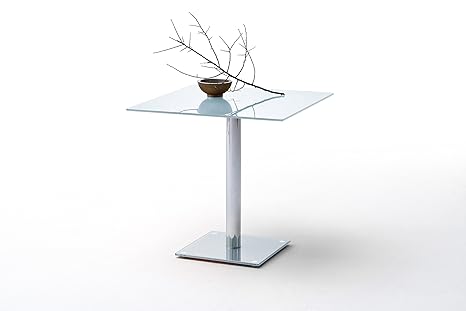 Esstisch 80 x 80 cm Glas weiss lackiert