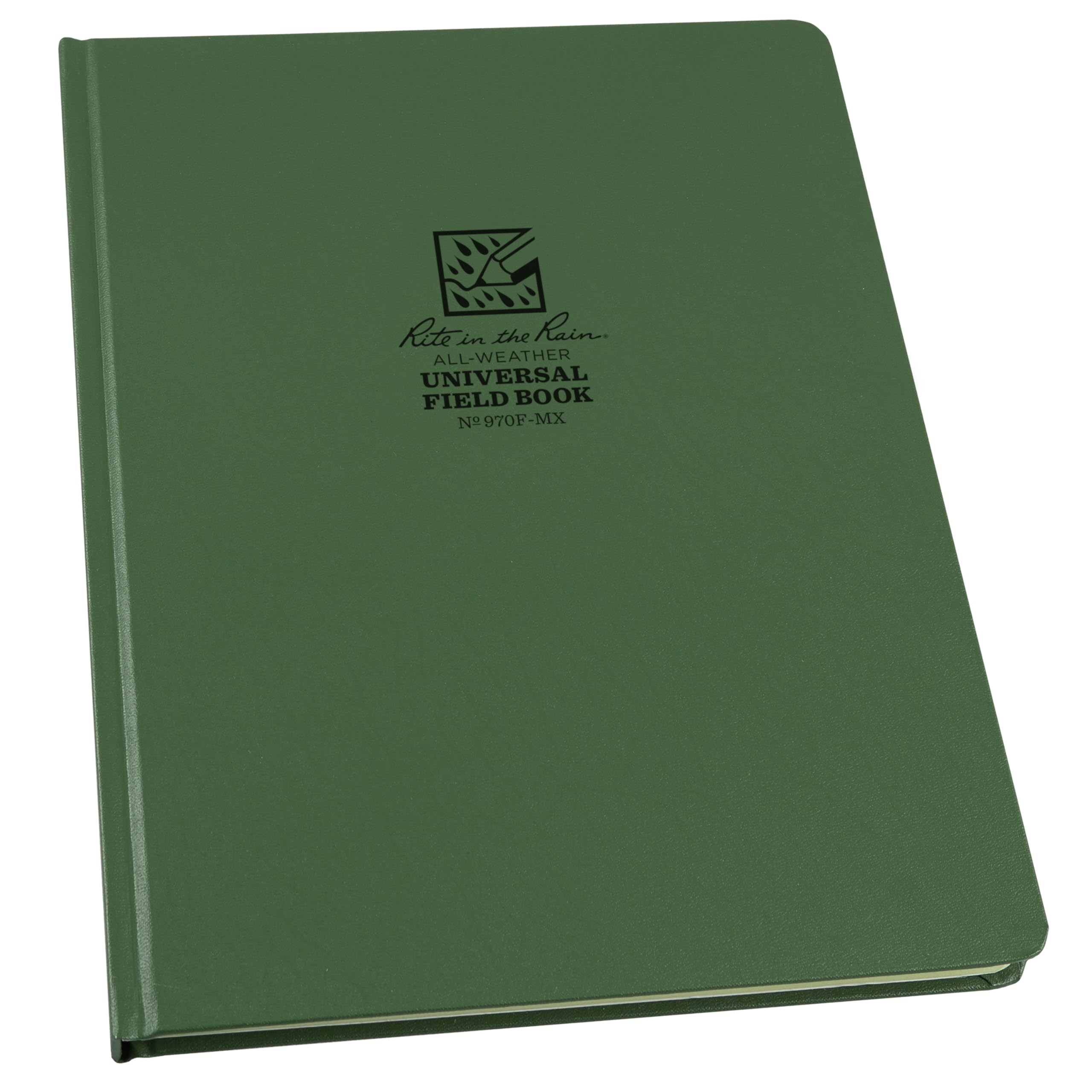 Rite in the Rain Weatherproof Hard Cover Notebook, 8.75" x 11.25", Green Cover, Universal Pattern (No. 970F-MX)