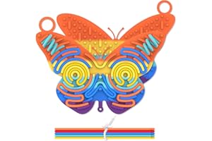 SIFONOL Silicone Sensory Activity Board,Double-Sided Busy Board for Fine Motor Skill,Fidget Toy for Calming, Stress, Anxiety, ADHD , Autism , Silent, No Mess , Kids 3+ & Adults(Butterfly,Colorful)