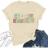 Zoemghc Choose Kindness Shirts for Women Be Kind Tshirt Inspirational Teacher Shirt Cute Positive Saying Casual Tee Tops