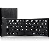 Perixx PERIBOARD-805L II B, Bluetooth Folding Keyboard for Windows Surface Pro, Android Tablet and Smartphone - Aluminium Design - 6.30"x3.78"x0.67" Pocket Size - Black