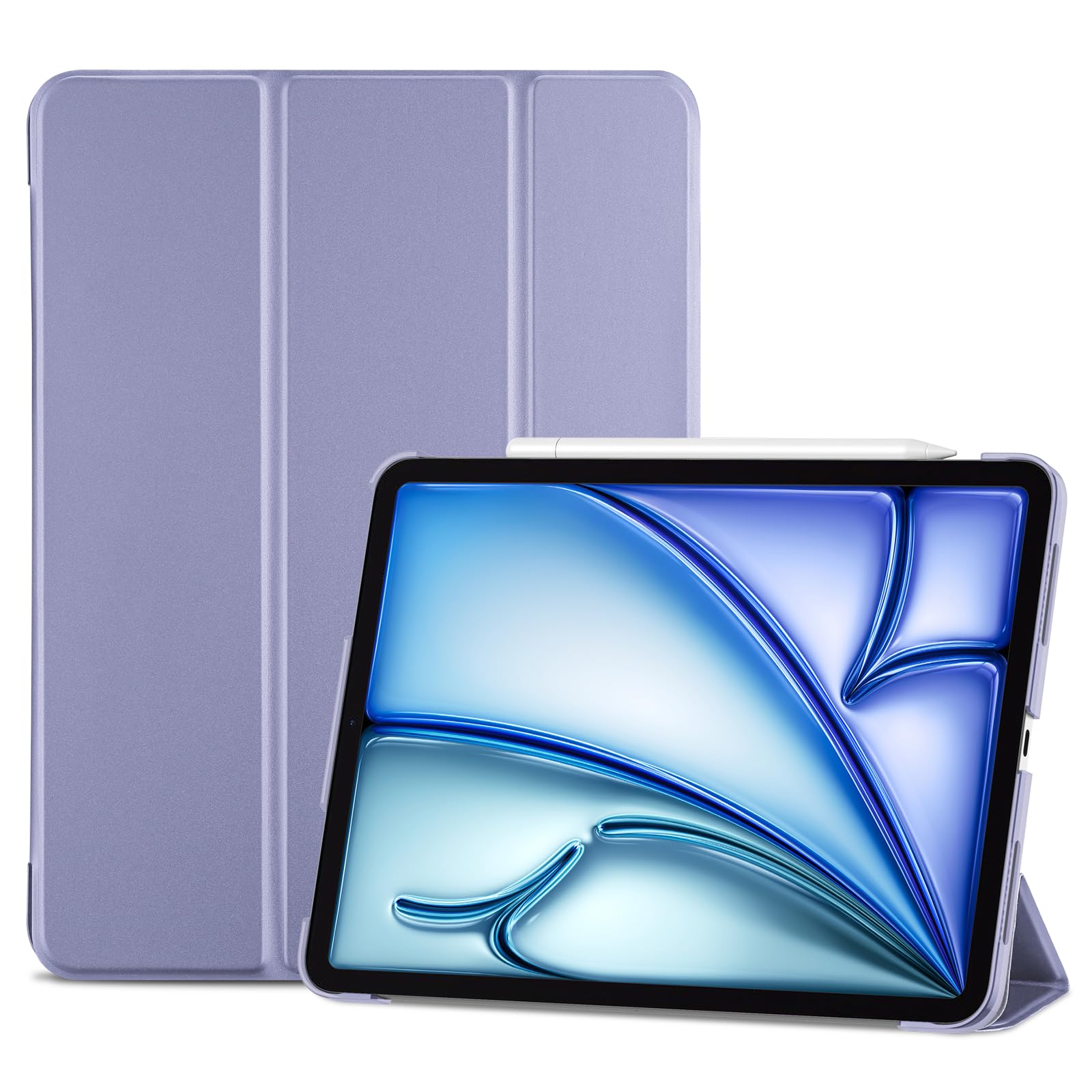 ProCase Smart Case for iPad Air 11-inch M4 (2026, 8th Gen) / M3 (2025) / M2 (2024) & 10.9 Inch iPad Air 5th (2022) & 4th (2020) – Protective Hard Back Cover with Auto Sleep/Wake - Purple