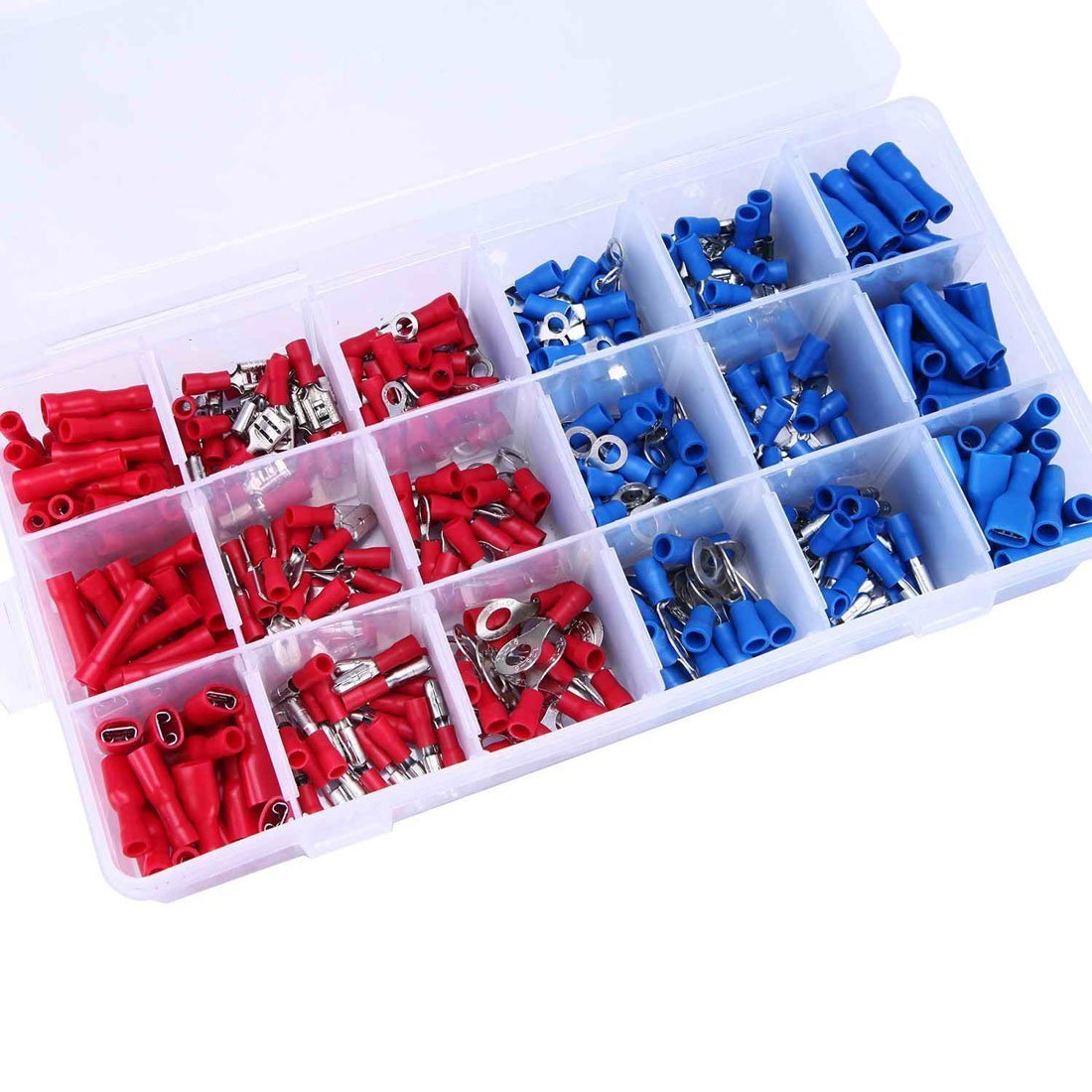 DollaTek 360pcs Mixed Assorted Electrical Insulated Crimp Terminal Connectors Spade Set Kit, Waterproof Wire Butt Connectors Lug Kit