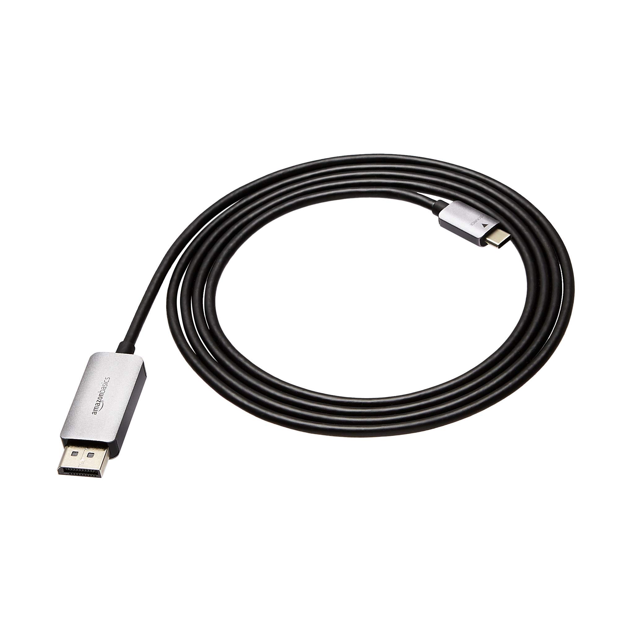 Amazon Basics Aluminum Uni-Directional USB-C (Source) to DisplayPort Cable (Display) - 6-Foot