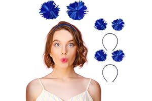 HODRME 2 Pieces Pom Pom Head Bopper-Yarn Spings Pom Headwear Party Headband for Adults and Kids