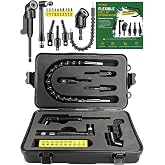 Right Angle Drill Attachment, Magnetic Flexible Drill Bit Extension Set | 17pc 90/105&deg; Angled Rotatable Socket Adapters for Tight Narrow Spaces, Ratchet Wrenches for Men, Home Garage Technicians