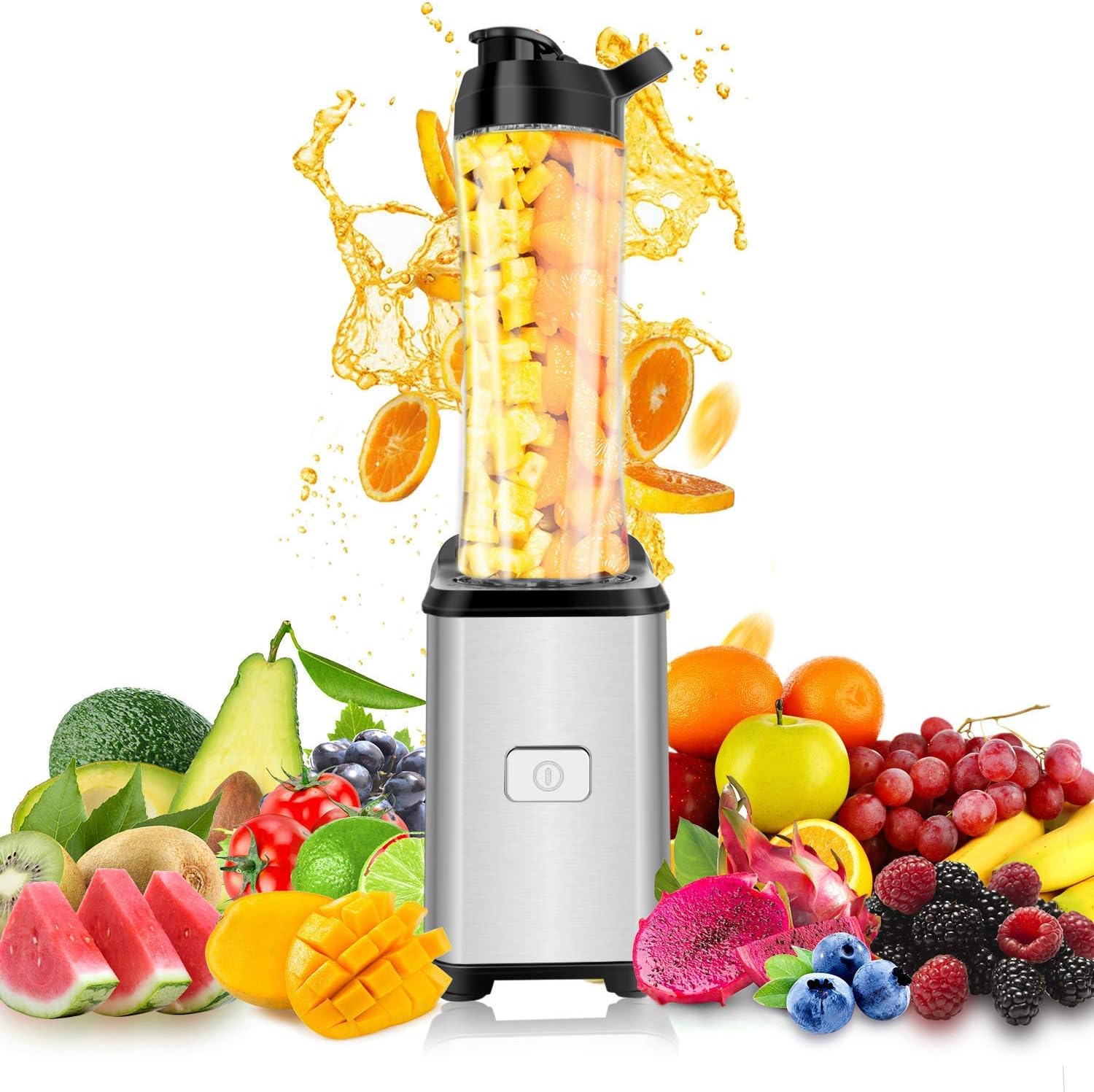 Smoothie Blenders Portable Blenders - ONEDAY 350W Mini Blenders, 600 ml Water Bottles, Blender 23,000 RPM Powerful Motor and 4 Stainless Steel Blades