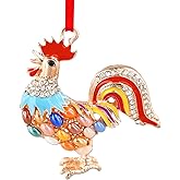 WhatSign Metal Chicken Christmas Ornament - Farm Animal Tree Decoration, Keepsake Gift for Christmas Decor