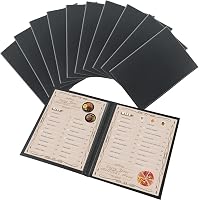 Menu Cover 10 View Restaurant Menu Covers 8.5X11 Inch With Logo, 5 Vinyl 3 Fold Menu