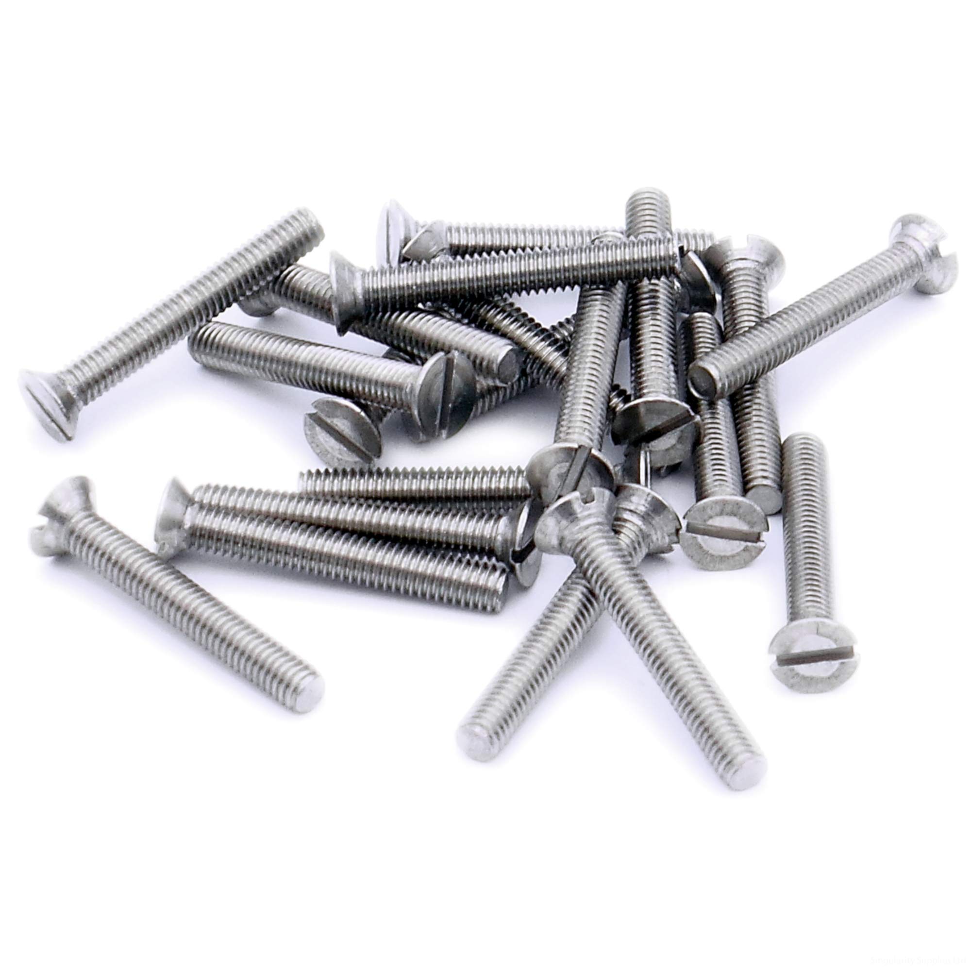 M2 (2mm x 3mm) Slot Countersunk Machine Screw (Bolt) - Stainless Steel (A2) (Pack of 20)