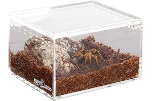 REPTI ZOO Magnetic Acrylic Case 4.1"x3.3"x2.5" Nano Enclosure Reptile Breeding Box Terrarium Cage Tank Tarantula Scorpion Sling Isopods Lizards Roach Invertebrates Insect Mantis