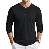 TACVASEN Men's Henley Shirts Cotton Long Sleeve Shirt with 3-Button | High quality fabric, soft, lightweight, classic henley design casual stylish, ides for daily wear