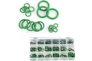 pinflaw 270 PCS Car O-Ring Seal Classification Combination Kit, Multi-Purpose High Temperature Resistant Stretch Resistance Rubber Air Conditioning Compressor Fixed Gasket, Suitable for Cars (Green)