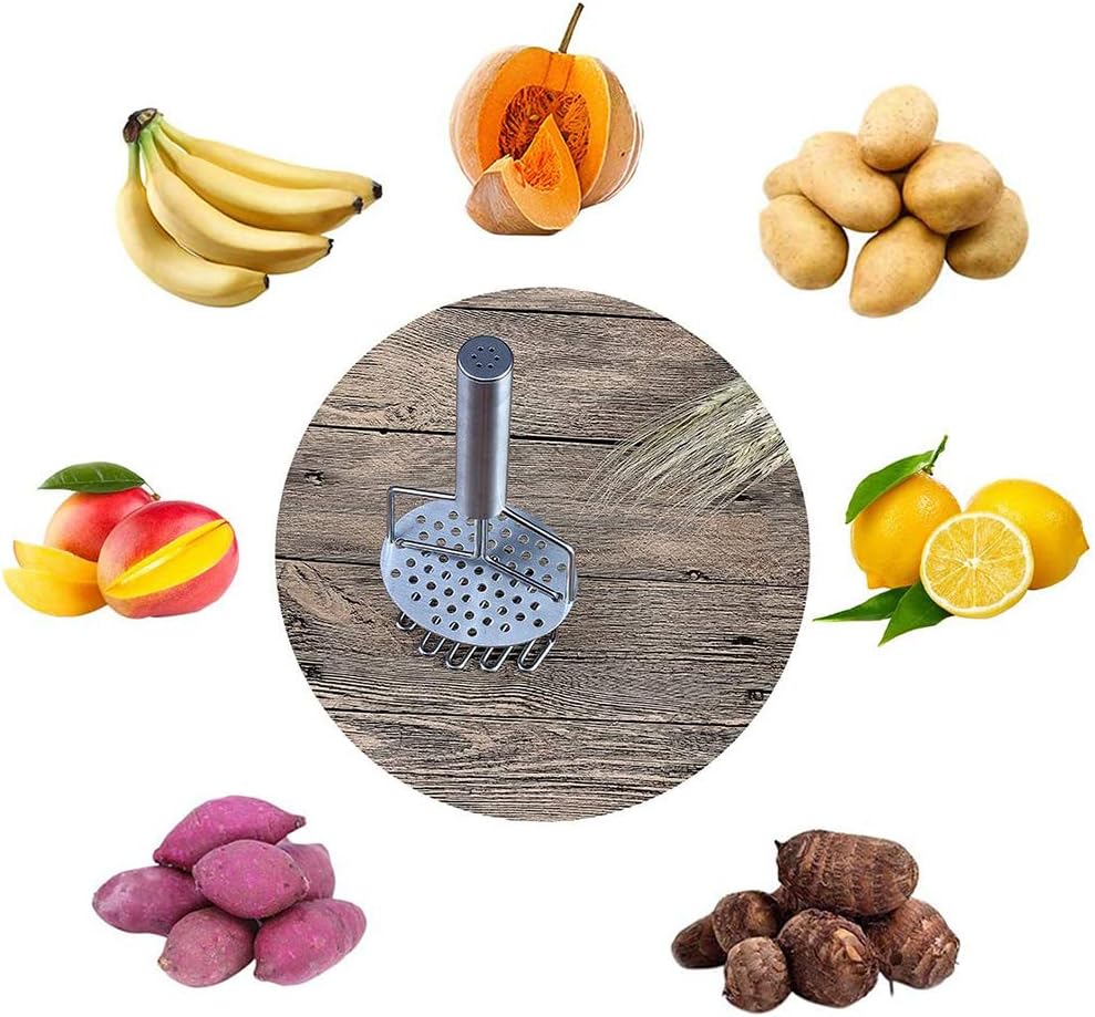 Hogar Y Cocina Utensilios Pasapures Triturador De Papas Mango Antideslizante De Acero Inoxidable De Dos Capas Prensa Patatas Para Triturar Frutas Prensa Patatas Para Pure Verduras Y Alimentos Para Bebes Lwzko Prensa