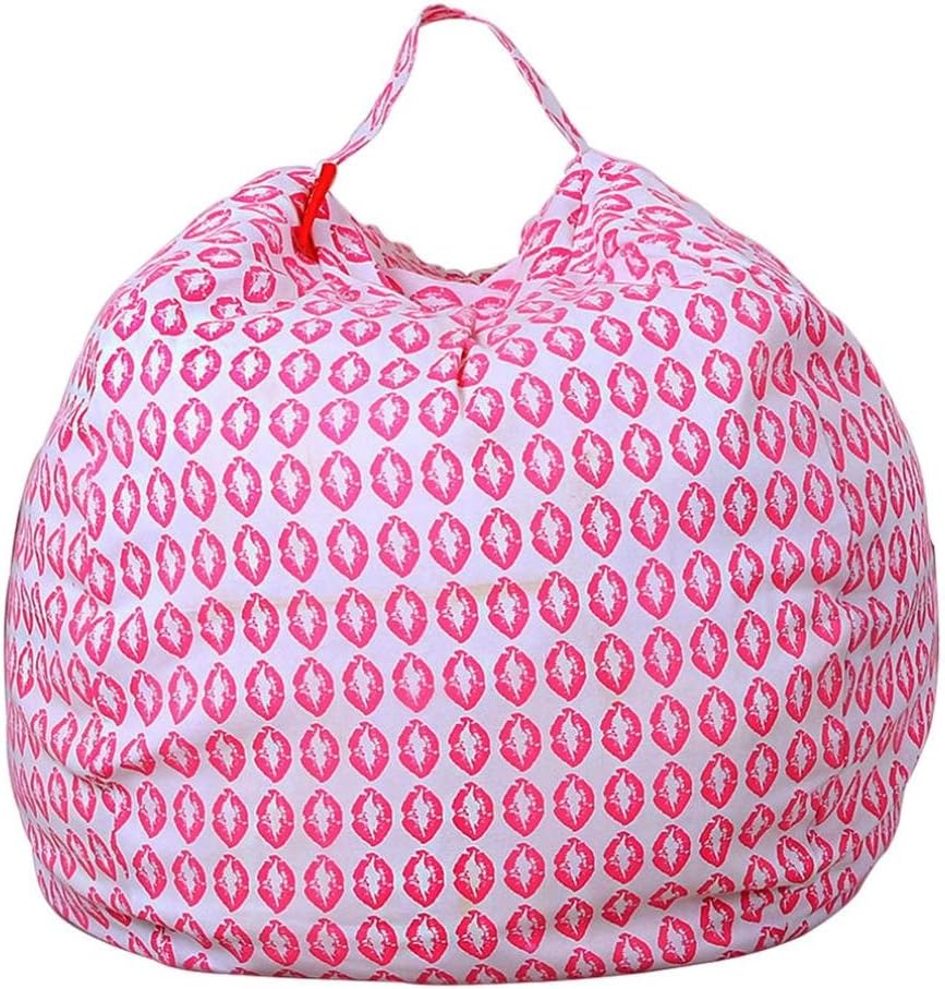 squarex Kids Stuffed Animal Plush Toy Storage Bean Bag Soft Pouch Stripe Fabric Chair (I, Diameter：41cm)