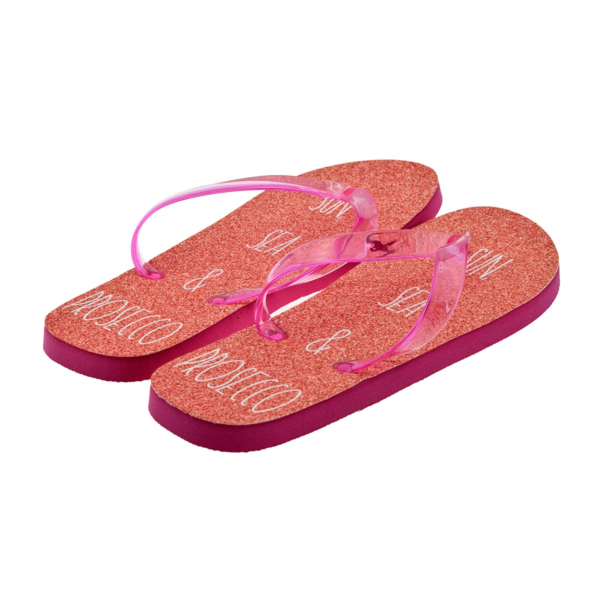 ladies pink flip flops