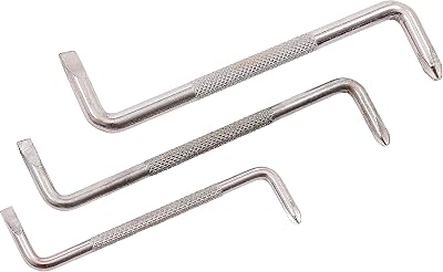 Amtech L3700 3 Piece Offset Screwdriver Set Chrome Carbon Steel Slotted Philips