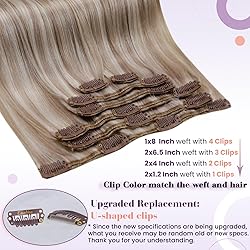 LaaVoo Human Hair Clip in Extensions Blonde
