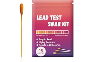 AAwipes Lead Test Swab Kit (10 Pcs Lead Testing Swabs in Sealable Bag) 20-Second Results by Using Water Only. Lead Test Strip