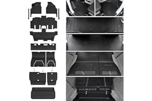JOULARISE Floor Mats Set for Chrysler Pacifica 2017-2025 2026 7/8 Seats(Only Gas), Fit Voyager 2020-2025, All Weather TPE Backrest Mat Cargo Liner Accessories for Pacifica Touring Series & Select