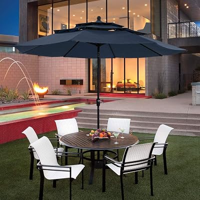 ginelite patio umbrella Patio: LED Bring sweeping shade to large patios Amazon.com: Ginelite 10Ft Offset Umbrella